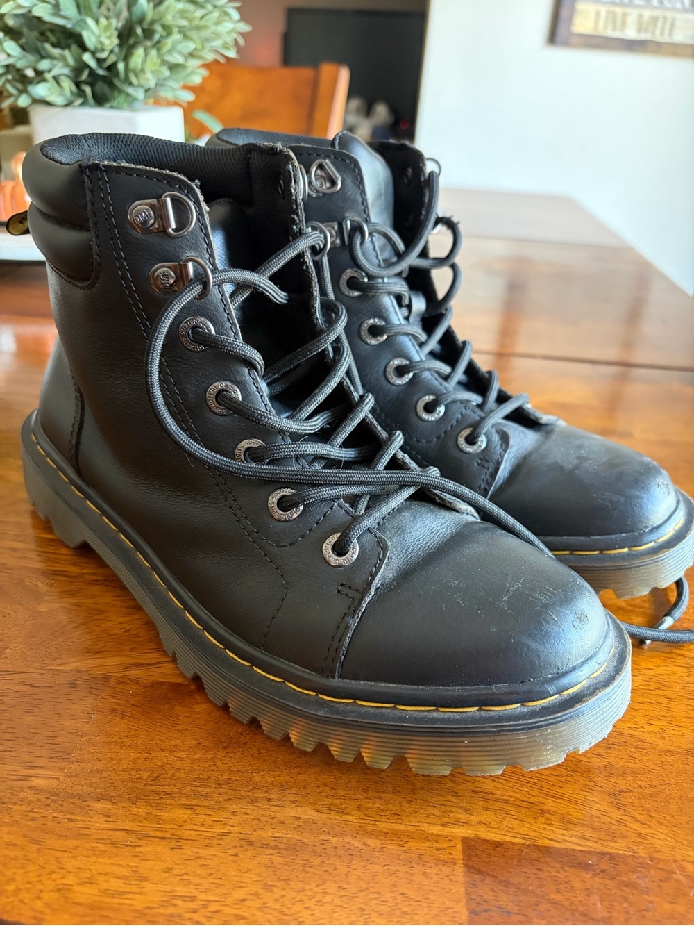 Women’s Black Lace-Up Combat Boots - Durable Fashion Boots
